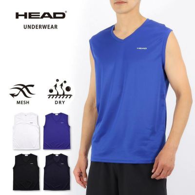 HEAD メンズ インナー ノースリーブ インナーシャツ Vネック 裏ハニカムメッシュ 下着 速乾 ヘッド