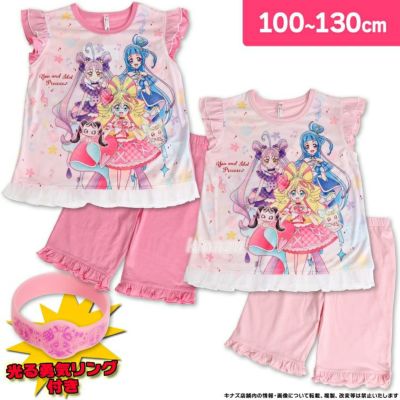 キミとアイドルプリキュア♪ 女児 光るパジャマ B柄 半袖 上下セット ルームウェア